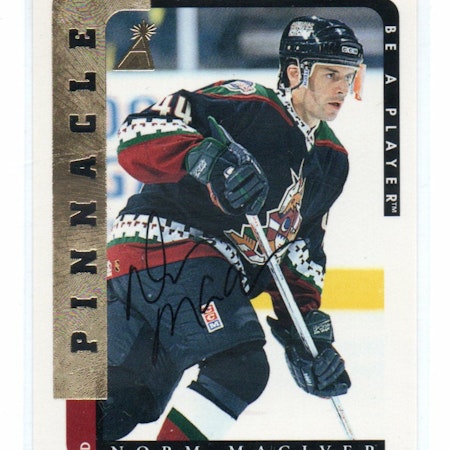 1996-97 Be A Player Autographs #133 Norm Maciver (20-X348-COYOTES)