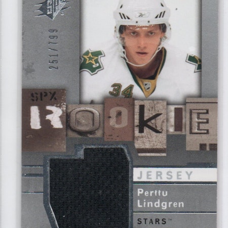 2009-10 SPx #149 Perttu Lindgren JSY RC (40-X361-NHLSTARS)