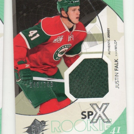 2010-11 SPx #165 Justin Falk JSY RC (30-X16-NHLWILD)