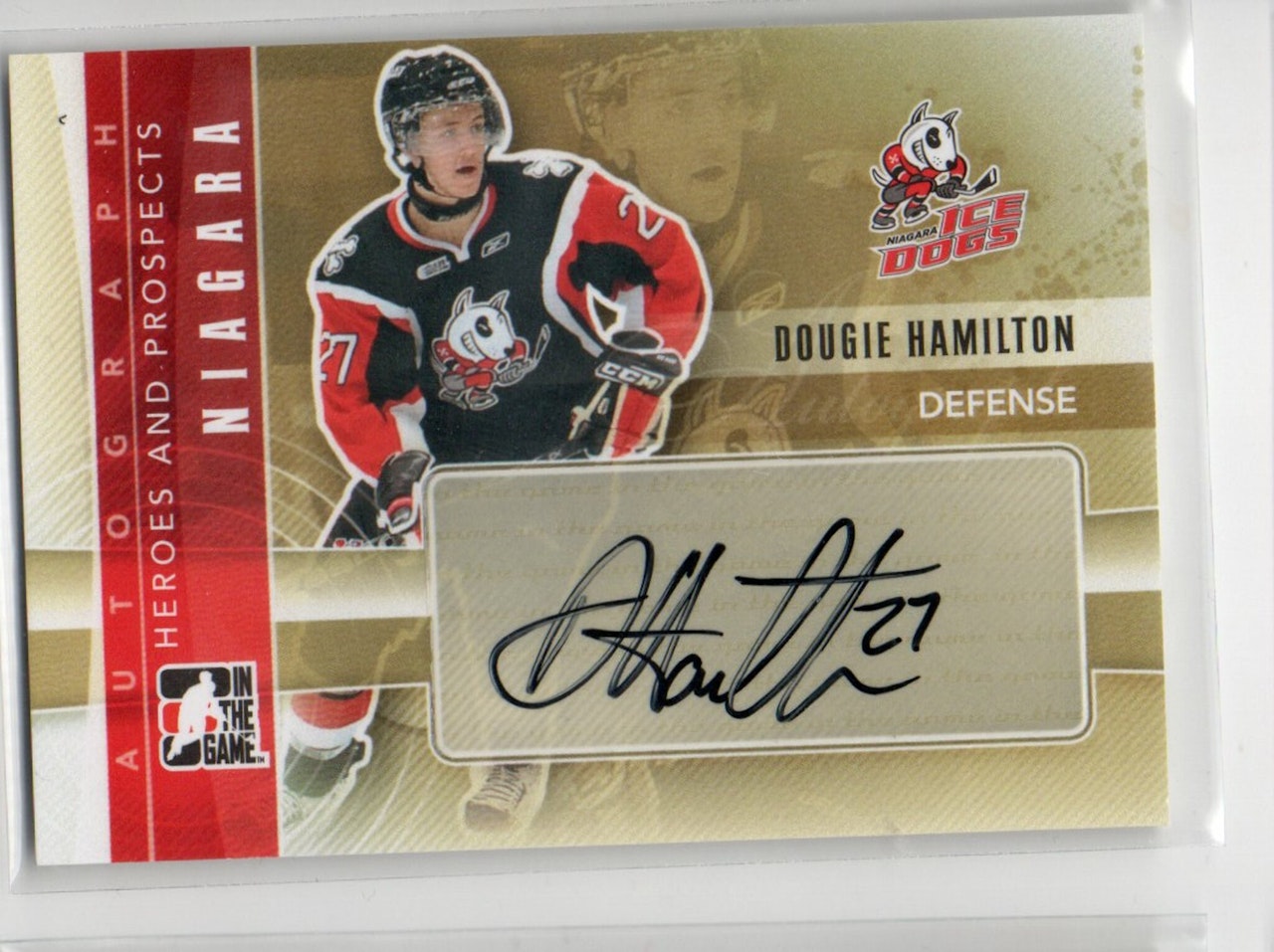 2011-12 ITG Heroes and Prospects Autographs #ADH Dougie Hamilton (150-X357-BRUINS)