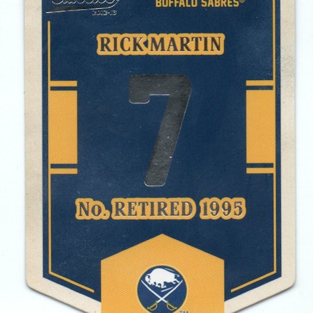 2012-13 Classics Signatures Banner Numbers #18 Rick Martin (20-X29-SABRES)