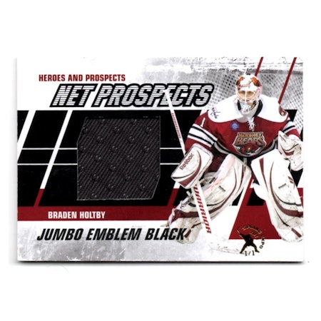 2010-11 ITG Heroes and Prospects Net Prospects Emblems Black Spring Expo #NPM08 Braden Holtby (250-X87-CAPITALS)