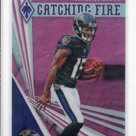2019 Panini Phoenix Catching Fire Pink #1 Marquise Brown (20-410x7-NFLRAVENS)