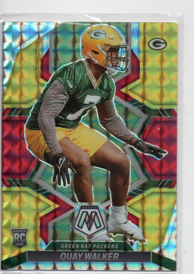 2022 Panini Mosaic Mosaic Choice Fusion Red and Yellow #372 Quay Walker (25-389x3-NFLPACKERS)