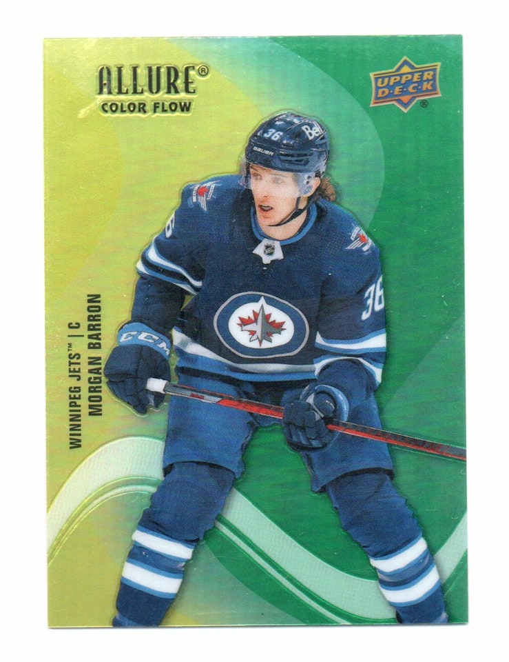 2022-23 Upper Deck Allure Color Flow Yellow Green #SF96 Morgan Barron (12-X344-NHLJETS)