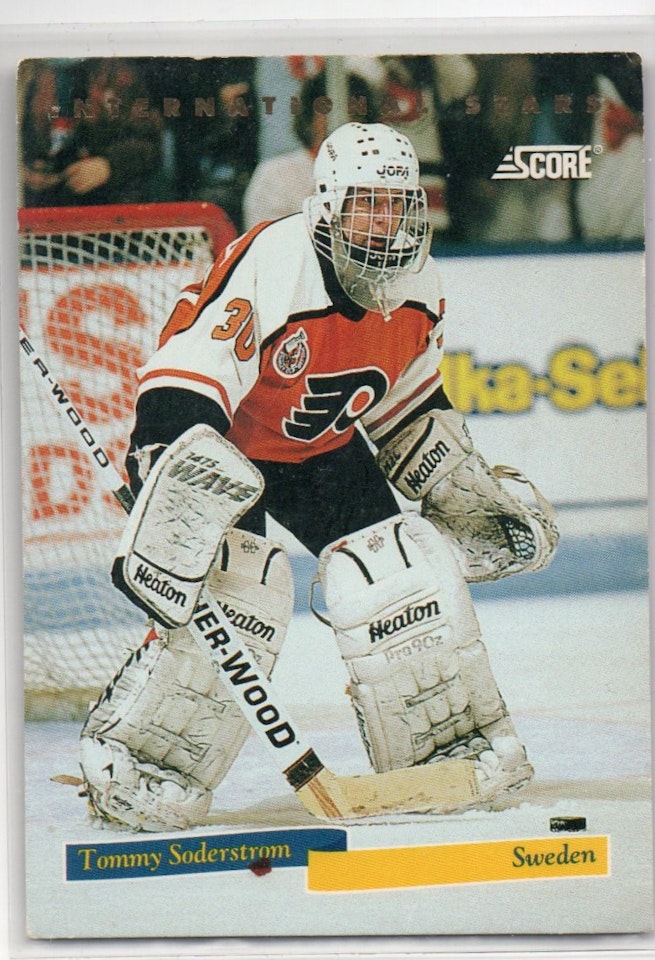 1993-94 Score International Stars #5 Tommy Soderstrom (1-X206-FLYERS) POOR CONDITION