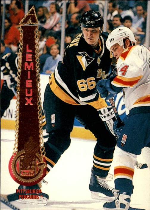 1994-95 Pinnacle #170 Mario Lemieux (5-X197-PENGUINS)