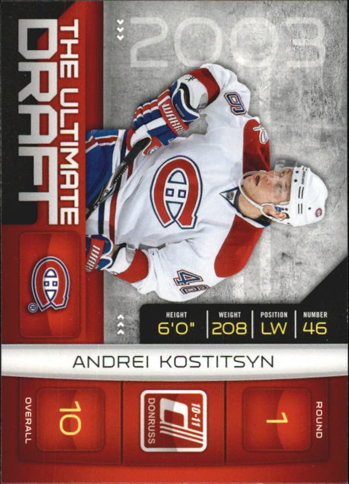 2010-11 Donruss The Ultimate Draft #9 Andrei Kostitsyn (12-X276-CANADIENS)