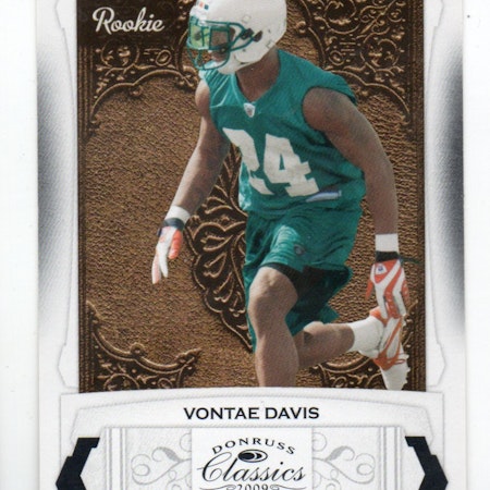 2009 Donruss Classics #250 Vontae Davis RC (20-X60-NFLDOLPHINS)