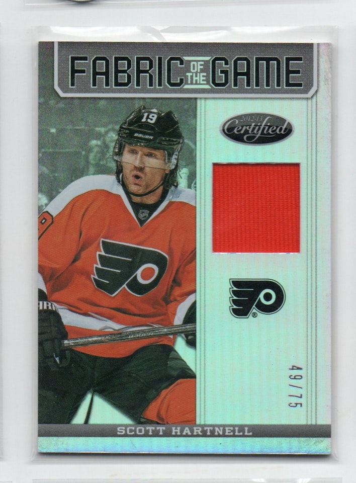 2012-13 Certified Fabric of the Game Mirror Hot Box #FOGSHA Scott Hartnell (40-X256-FLYERS)