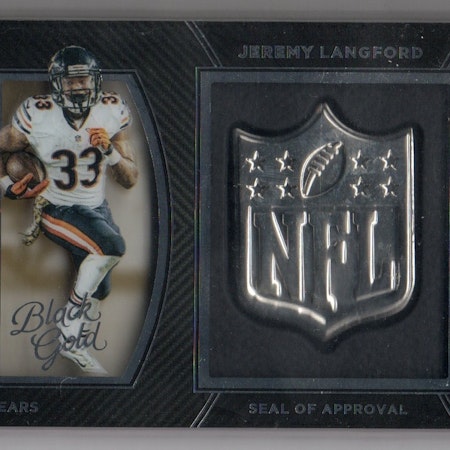 2016 Panini Black Gold NFL Seal of Approval White Gold #16 Jeremy Langford (100-X71-NFLBEARS)