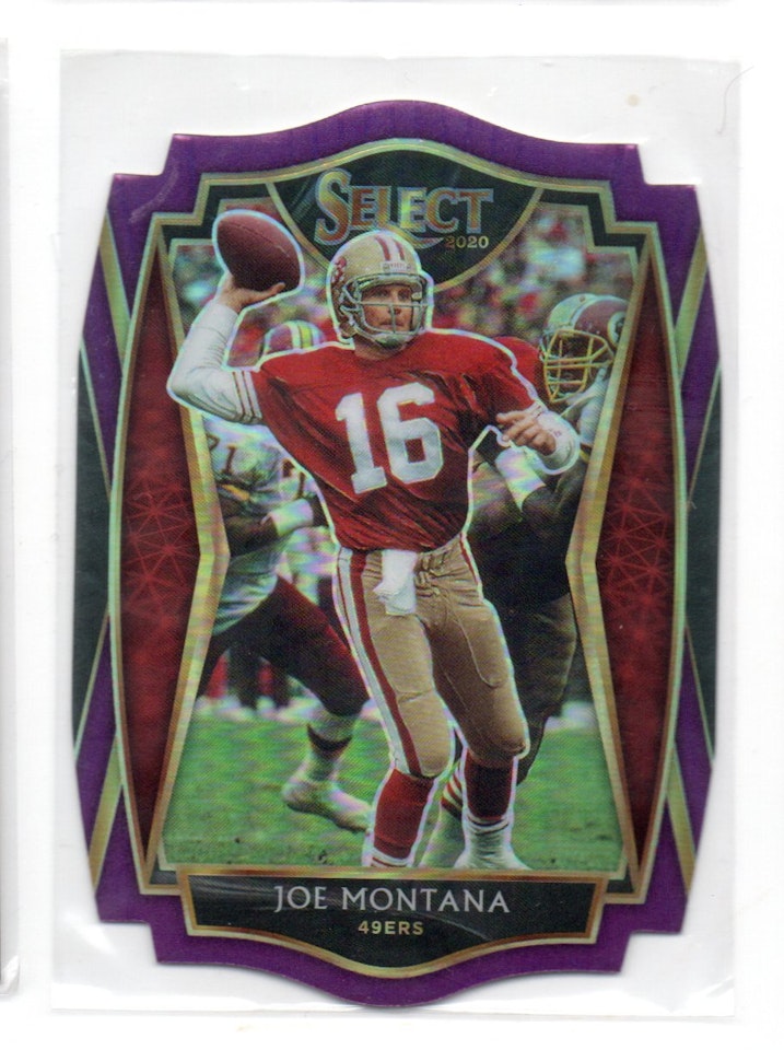 2020 Select Prizm Purple Die Cut #118 Joe Montana (50-X214-NFL49ERS)