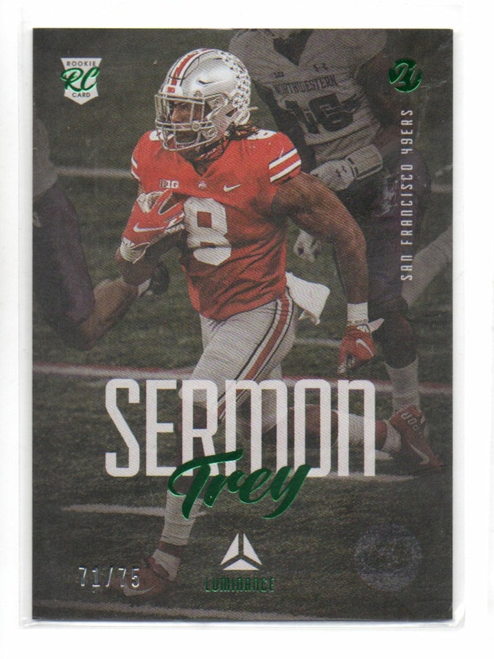 2021 Panini Luminance Green #108 Trey Sermon (50-X214-NFL49ERS)