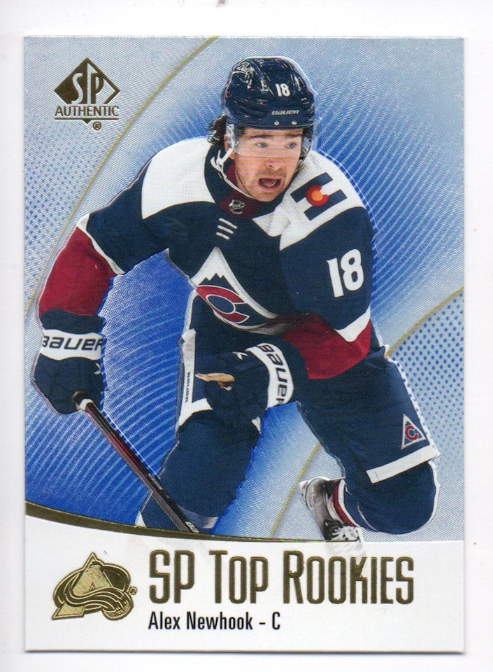 2021-22 SP Authentic Top Rookies Blue #TR12 Alex Newhook (15-X273-AVALANCHE)