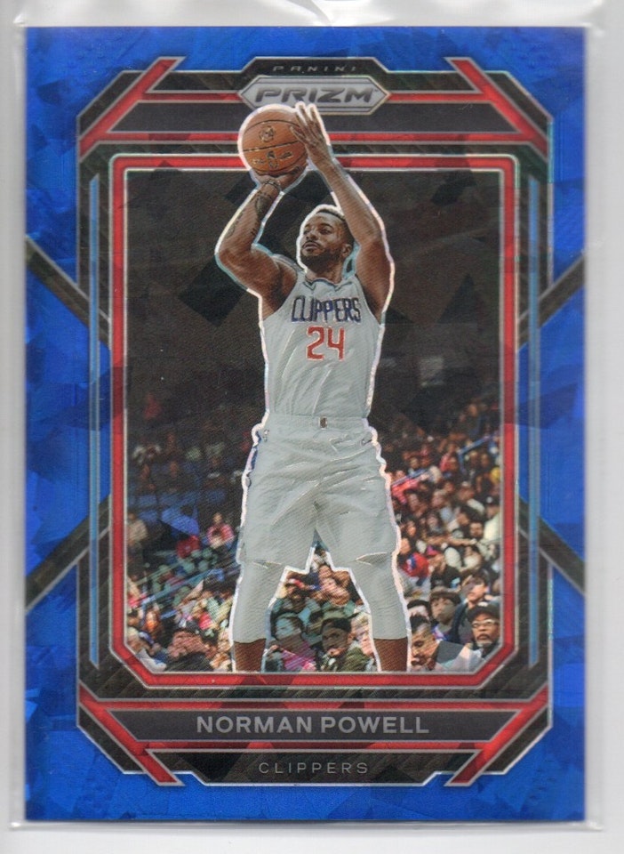 2022-23 Panini Prizm Prizms Blue Ice #132 Norman Powell (25-X70-NBACLIPPERS)