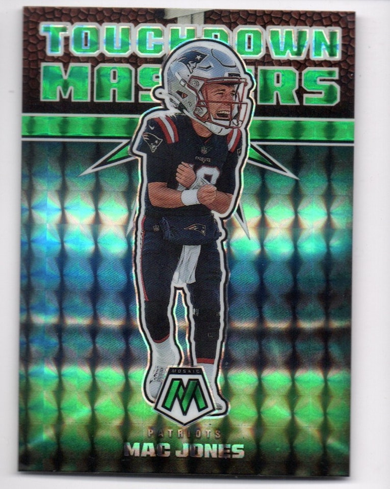 2022 Panini Mosaic Touchdown Masters Mosaic Green #9 Mac Jones (50-X257-NFLPATRIOTS)