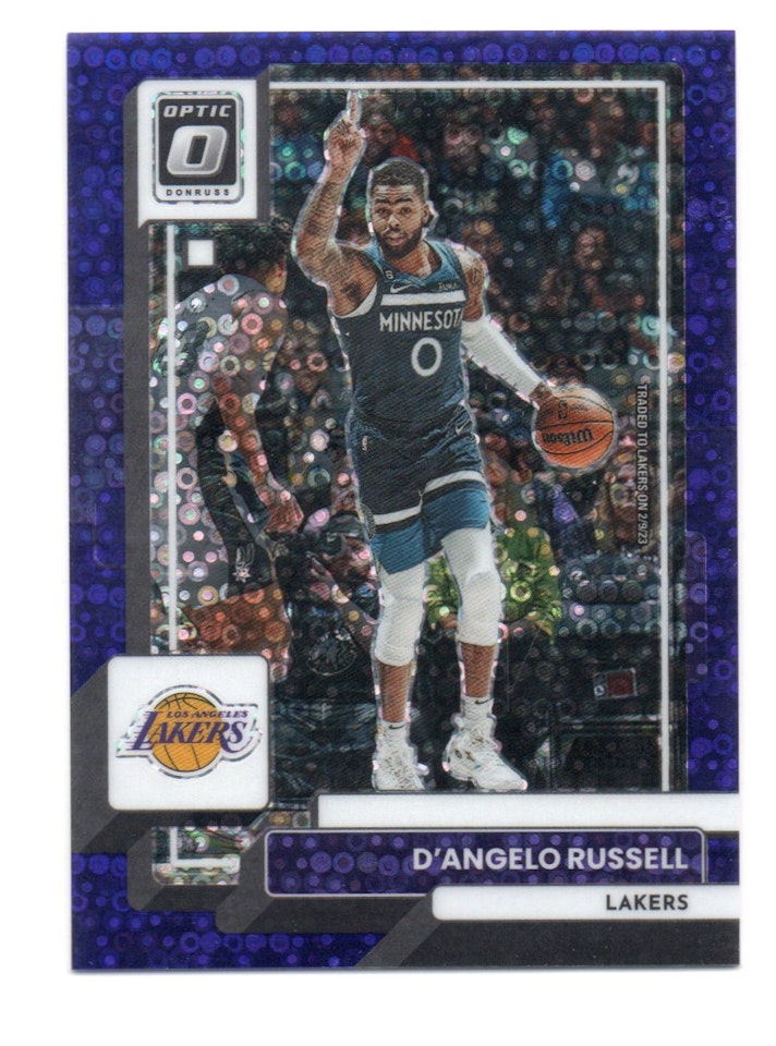 2022-23 Donruss Optic Fast Break Purple #57 D'Angelo Russell (25-X184-NBALAKERS)