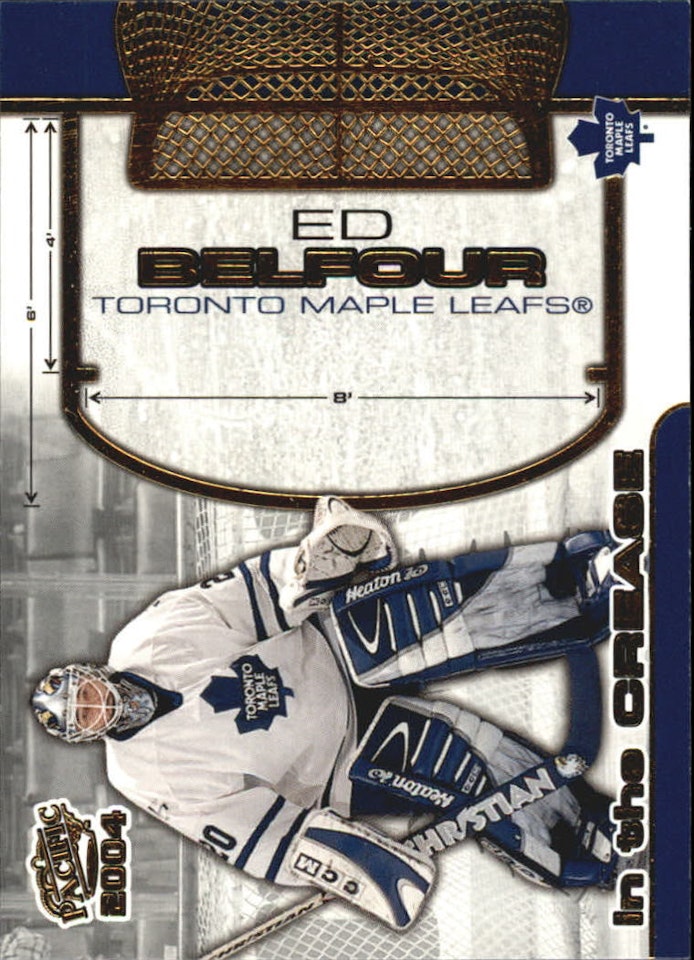 2003-04 Pacific In the Crease #11 Ed Belfour (10-452x7-MAPLE LEAFS)