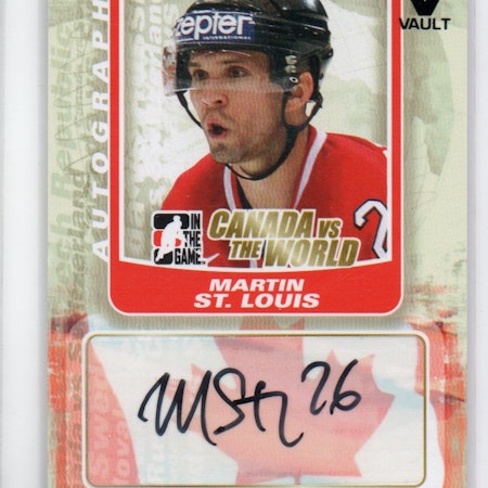 2011-12 ITG Canada vs The World Autographs #AMSL Martin St. Louis (100-A2-CANADA)