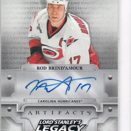 2019-20 Artifacts Lord Stanley's Legacy Signatures #LSLSRA Rod Brind'Amour C (150-A2-HURRICANES)