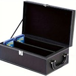 Trading Cards PSA/BGS/CGC Dustproof Cabinet PU Leather Storage Box, Portable Graded Card Brick Holder