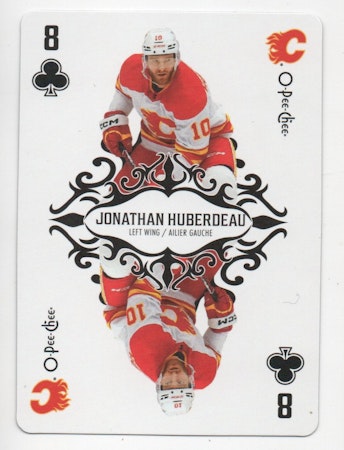 2023-24 O-Pee-Chee Playing Cards #8CLUBS Jonathan Huberdeau (15-A13-FLAMES)