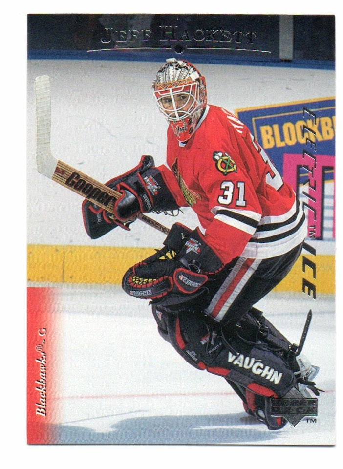 1995-96 Upper Deck Electric Ice #387 Jeff Hackett (15-B15-BLACKHAWKS)