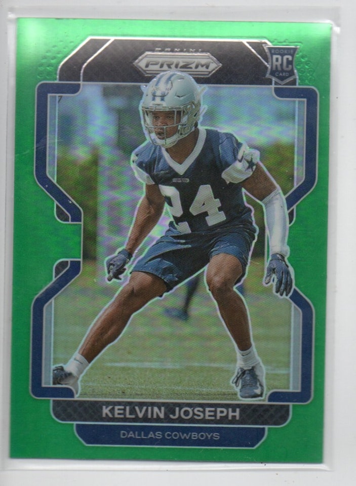 2021 Panini Prizm Prizms Green #385 Kelvin Joseph (15-B3-NFLCOWBOYS)