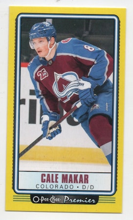 2021-22 O-Pee-Chee OPC Premier Tallboys Yellow #P27 Cale Makar (25-A10-AVALANCHE)