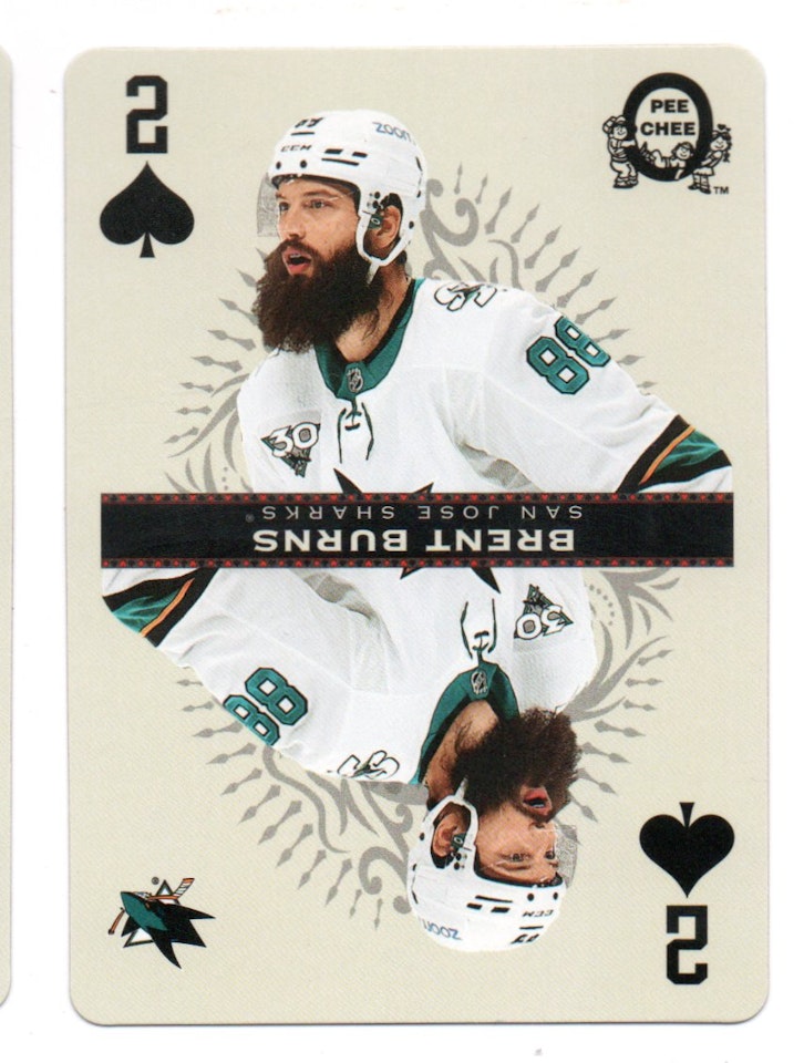 2021-22 O-Pee-Chee Playing Cards #2SPADES Brent Burns (20-A14-SHARKS)