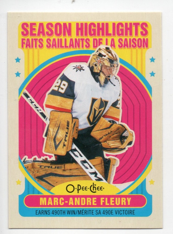 2021-22 O-Pee-Chee Retro #593 Marc-Andre Fleury (20-A10-GOLDENKNIGHTS)