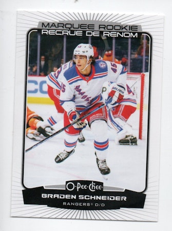 2022-23 O-Pee-Chee #547 Braden Schneider RC (10-A5-RANGERS)