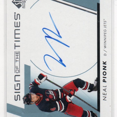 2022-23 SP Authentic Sign of the Times #SOTTNP Neal Pionk F (50-A4-NHLJETS)