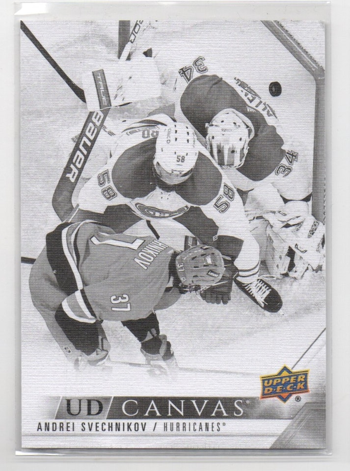 2022-23 Upper Deck UD Canvas Black and White #C135 Andrei Svechnikov (50-A2-HURRICANES)