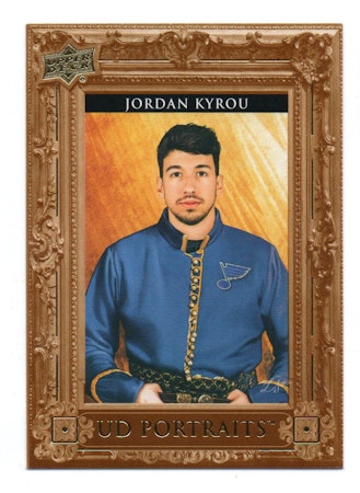 2023-24 Upper Deck UD Portraits #P37 Jordan Kyrou (10-B2-BLUES)
