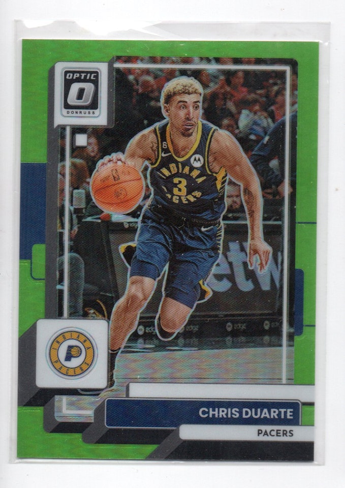 2022-23 Donruss Optic Lime Green #105 Chris Duarte (15-B3-NBAPACERS)