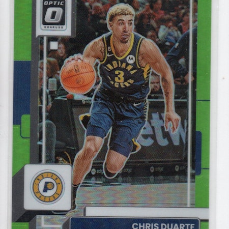 2022-23 Donruss Optic Lime Green #105 Chris Duarte (15-B3-NBAPACERS)