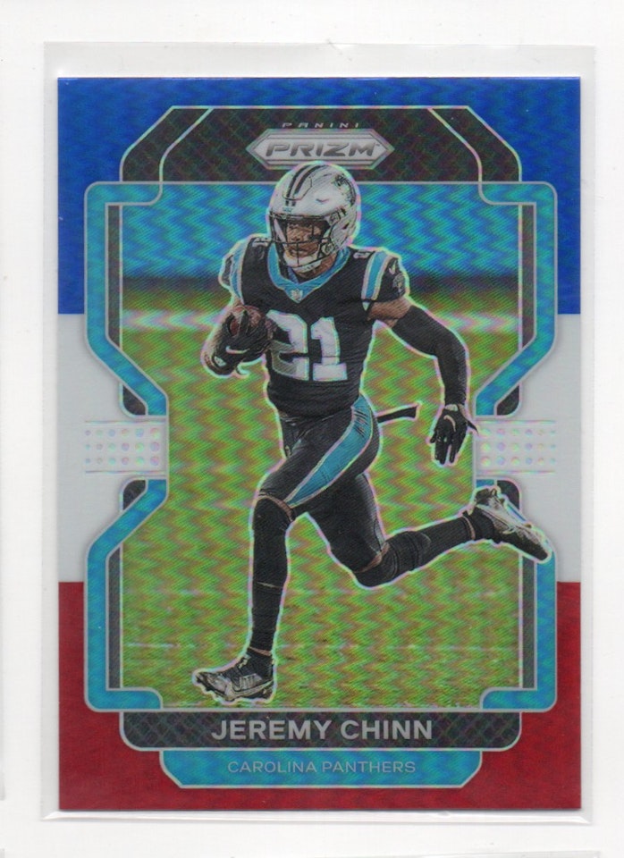 2021 Panini Prizm Prizms Red White and Blue #318 Jeremy Chinn (15-C5-NFLPANTHERS)