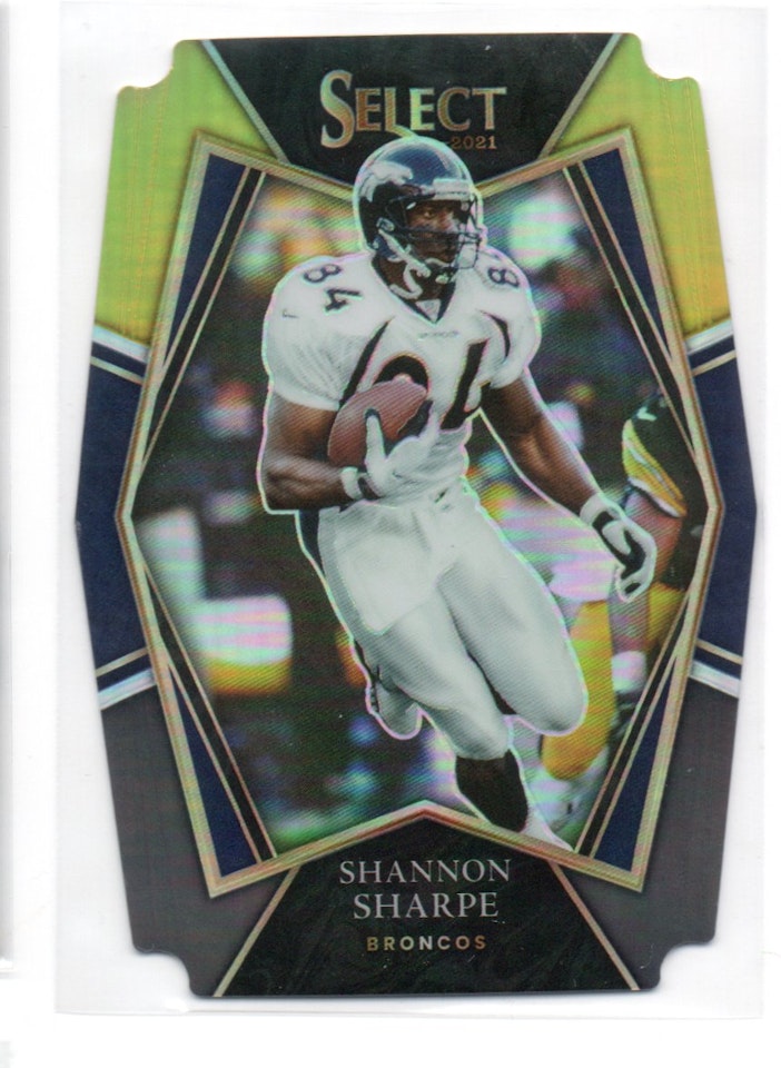 2021 Select Prizm Black and Gold Die Cut #142 Shannon Sharpe (20-C5-NFLBRONCOS)