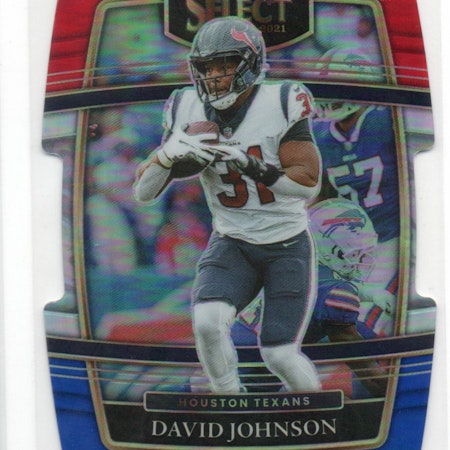 2021 Select Prizm Red and Blue Die Cut #15 David Johnson (20-C5-NFLTEXANS)