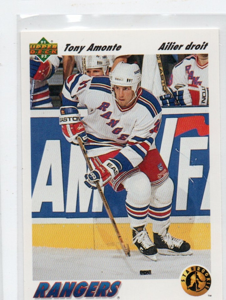 1991-92 Upper Deck French #450 Tony Amonte SR RC (10-C4-RANGERS)