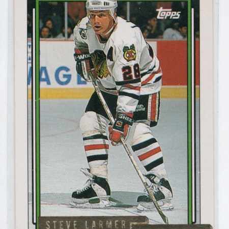 1992-93 Topps Gold #497 Steve Larmer (10-C10-BLACKHAWKS)