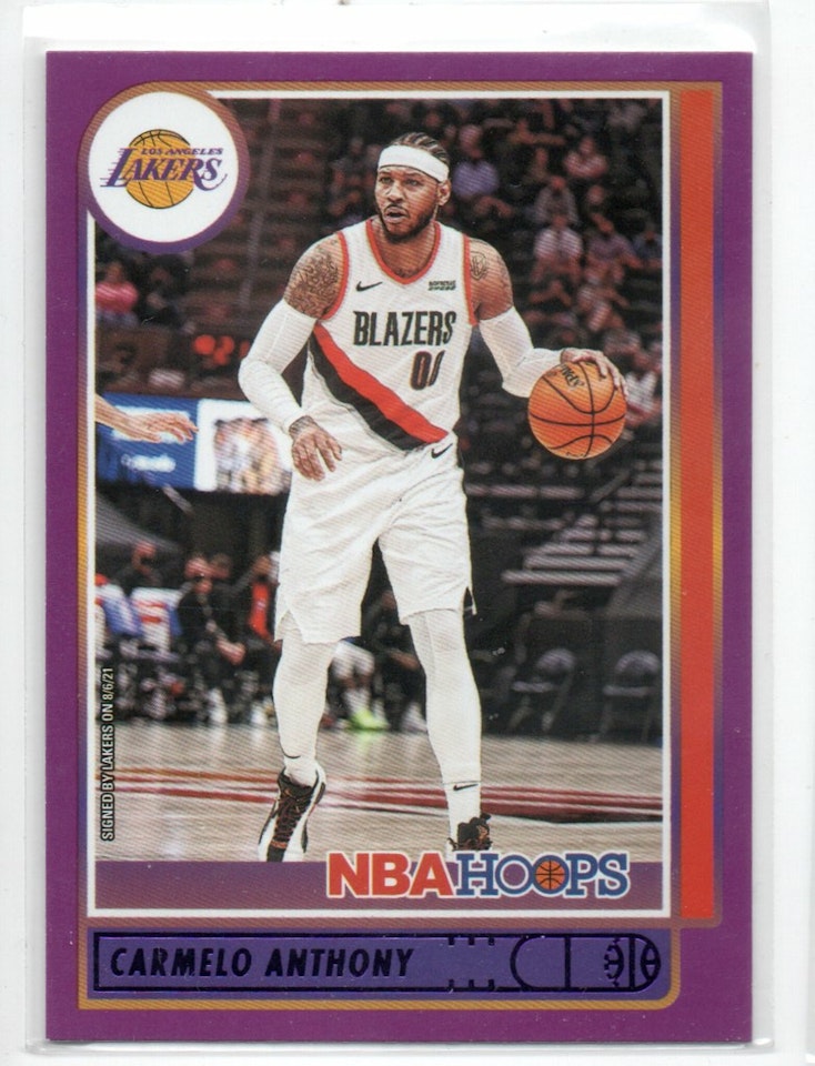 2021-22 Hoops Purple #101 Carmelo Anthony (20-C4-NBALAKERS)