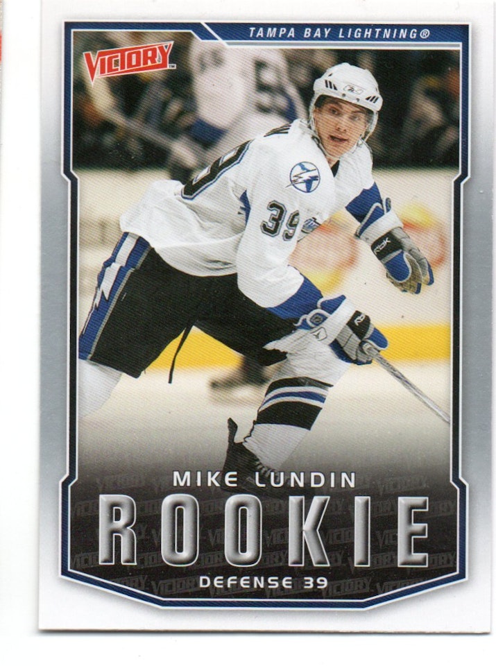 2007-08 Upper Deck Victory #327 Mike Lundin RC (10-C14-LIGHTNING)