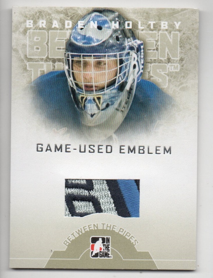 2008-09 Between The Pipes Emblems #GUE14 Braden Holtby (300-C12-CAPITALS)