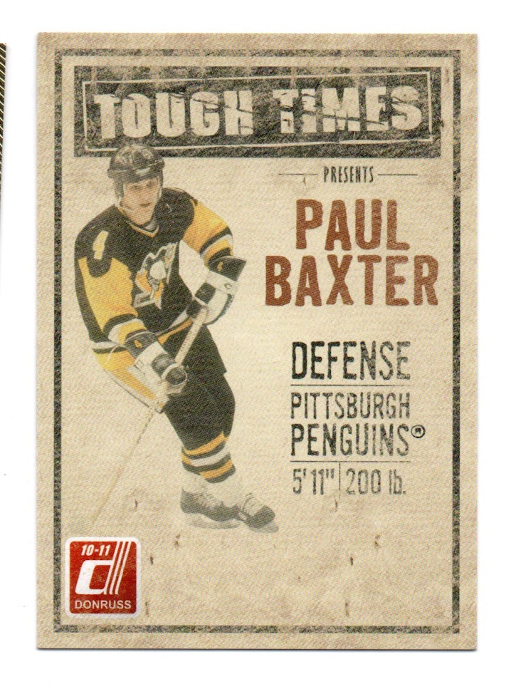 2010-11 Donruss Tough Times #7 Paul Baxter (12-C12-PENGUINS)