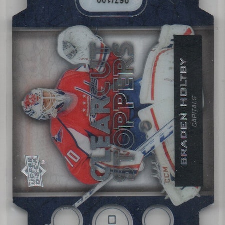 2013-14 Upper Deck Clear Cut Stoppers #CCS27 Braden Holtby (150-C12-CAPITALS)