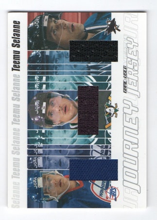 2001-02 BAP Ultimate Memorabilia Journey Jerseys #13 Teemu Selanne (250-Q12-NHLJETS+DUCKS+SHARKS)