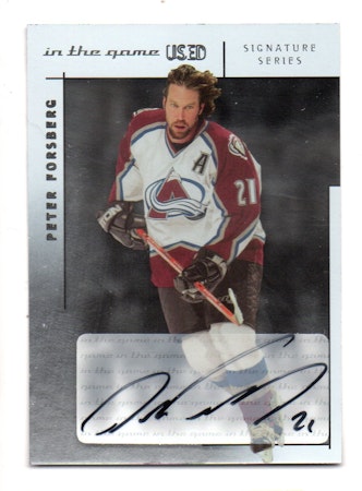 2003-04 ITG Used Signature Series Autographs #PF Peter Forsberg (500-Q14-AVALANCHE)
