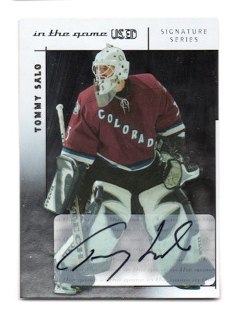 2003-04 ITG Used Signature Series Autographs #TSA2 Tommy Salo COL (200-Q13-AVALANCHE)